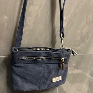 Travelon RFID anti theft  Blue Crossbody Bag denim material